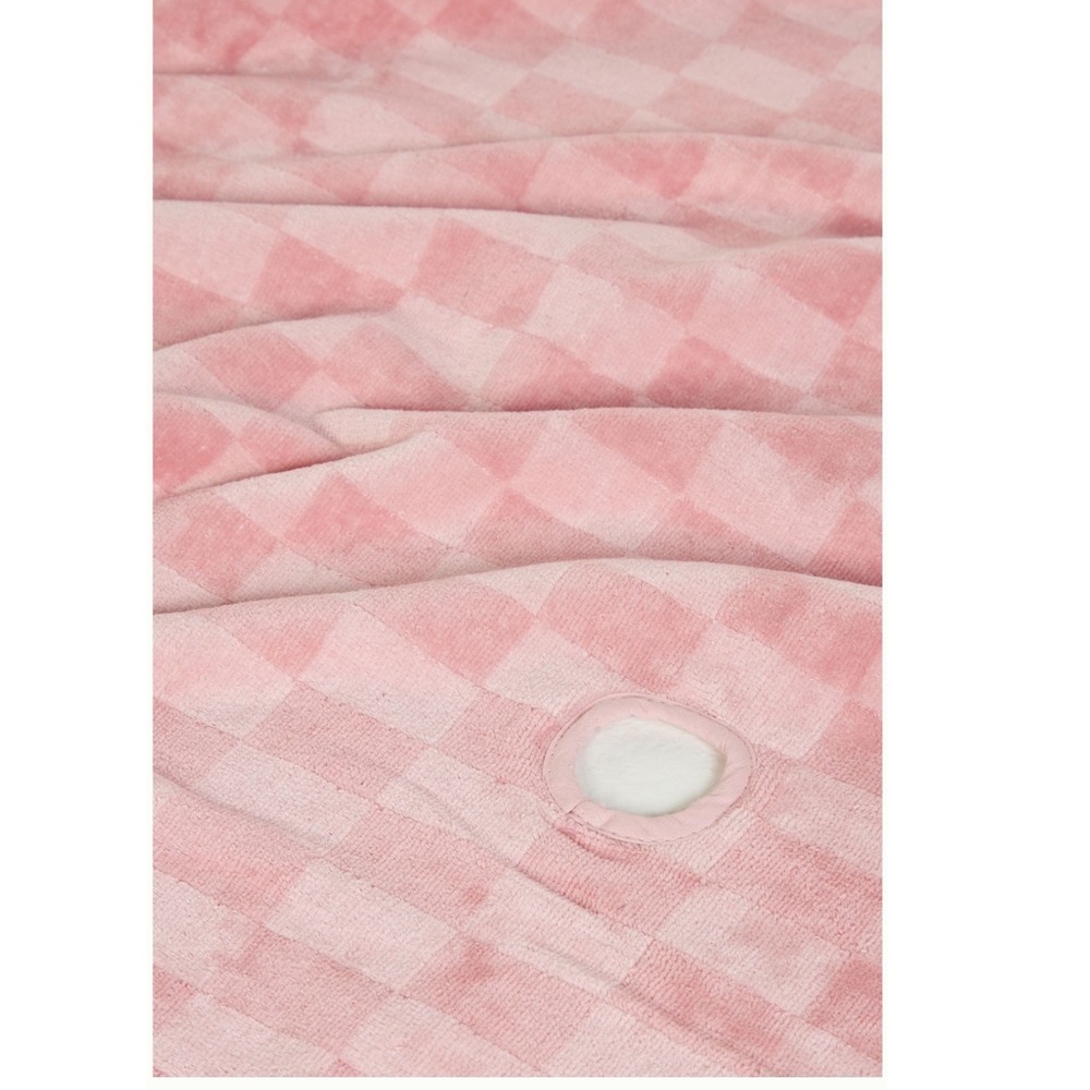 Business & Pleasure Co Beach Towel Unisex OS Pink Checkered Umbrella Hole Cotton